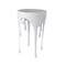White Aluminum Drip Accent Table with Melting Designed Body
